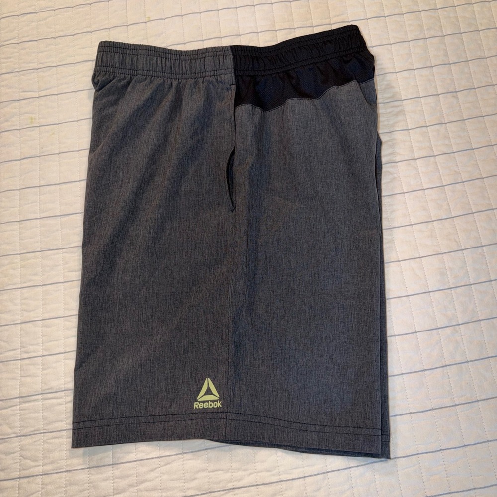 Reebok Mens Athletic Shorts Gray Heather Mesh Panel Gym Training Small 7RBMH1310